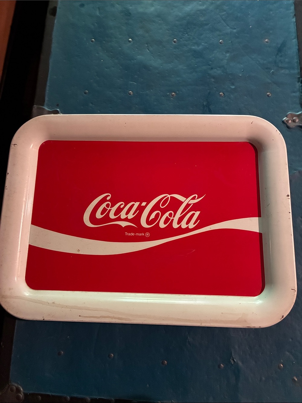 Vintage Coca-Cola Red and White Logo Serving Tray